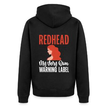 Redhead Gifts - Unisex Premium Bio Zip Hoodie - Schwarz - Hinten - Nico (187cm)