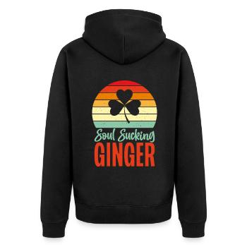 Redhead Gifts - Unisex Premium Bio Zip Hoodie - Schwarz - Hinten - Nico (187cm)