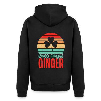 Redhead Gifts - Unisex Premium Bio Zip Hoodie - Schwarz - Hinten - Nico (187cm)