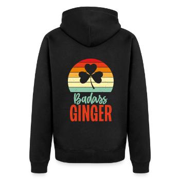 Redhead Gifts - Unisex Premium Bio Zip Hoodie - Schwarz - Hinten - Nico (187cm)