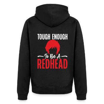 Redhead Gifts - Unisex Premium Bio Zip Hoodie - Schwarz - Hinten - Nico (187cm)