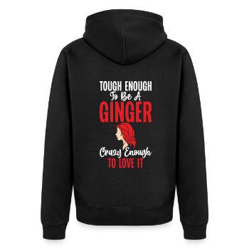 Redhead Gifts - Unisex Premium Bio Zip Hoodie - Schwarz - Hinten - Nico (187cm)