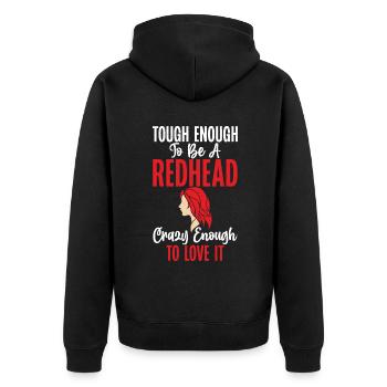 Redhead Gifts - Unisex Premium Bio Zip Hoodie - Schwarz - Hinten - Nico (187cm)