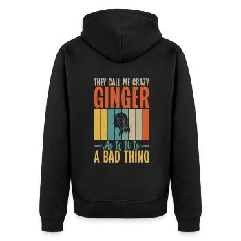 Redhead Gifts - Unisex Premium Bio Zip Hoodie - Schwarz - Hinten - Nico (187cm)