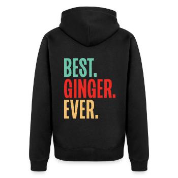Redhead Gifts - Unisex Premium Bio Zip Hoodie - Schwarz - Hinten - Nico (187cm)