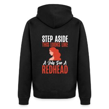 Redhead Gifts - Unisex Premium Bio Zip Hoodie - Schwarz - Hinten - Nico (187cm)