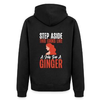 Redhead Gifts - Unisex Premium Bio Zip Hoodie - Schwarz - Hinten - Nico (187cm)