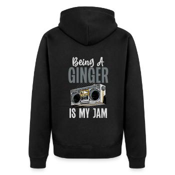 Redhead Gifts - Unisex Premium Bio Zip Hoodie - Schwarz - Hinten - Nico (187cm)