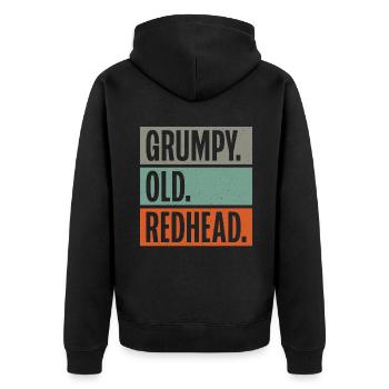 Redhead Gifts - Unisex Premium Bio Zip Hoodie - Schwarz - Hinten - Nico (187cm)