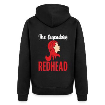 Redhead Gifts - Unisex Premium Bio Zip Hoodie - Schwarz - Hinten - Nico (187cm)