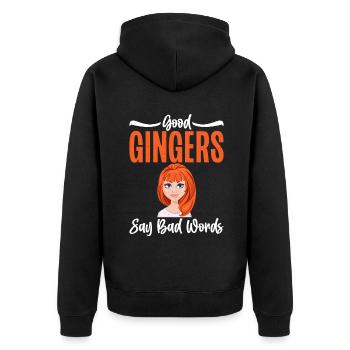 Redhead Gifts - Unisex Premium Bio Zip Hoodie - Schwarz - Hinten - Nico (187cm)