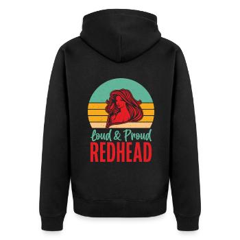 Redhead Gifts - Unisex Premium Bio Zip Hoodie - Schwarz - Hinten - Nico (187cm)