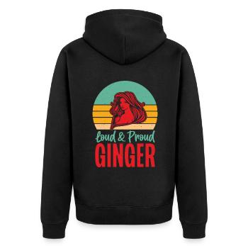 Redhead Gifts - Unisex Premium Bio Zip Hoodie - Schwarz - Hinten - Nico (187cm)