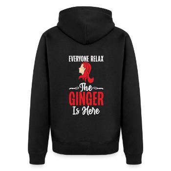 Redhead Gifts - Unisex Premium Bio Zip Hoodie - Schwarz - Hinten - Nico (187cm)