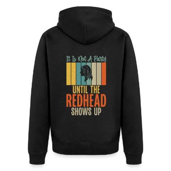 Redhead Gifts - Unisex Premium Bio Zip Hoodie - Schwarz - Hinten - Nico (187cm)