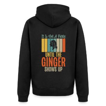 Redhead Gifts - Unisex Premium Bio Zip Hoodie - Schwarz - Hinten - Nico (187cm)
