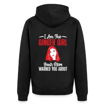 Redhead Gifts - Unisex Premium Bio Zip Hoodie - Schwarz - Hinten - Nico (187cm)