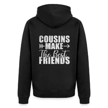 Cadeaux Cousin - Veste à capuche bio Premium Unisexe - noir - Dos - Nico (187cm)