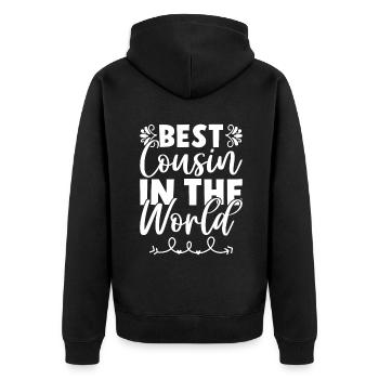 Cadeaux Cousin - Veste à capuche bio Premium Unisexe - noir - Dos - Nico (187cm)