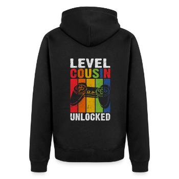 Cousin Gifts - Unisex Premium Organic Zip Hoodie - black - Back - Nico (187cm)