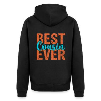 Cadeaux Cousin - Veste à capuche bio Premium Unisexe - noir - Dos - Nico (187cm)