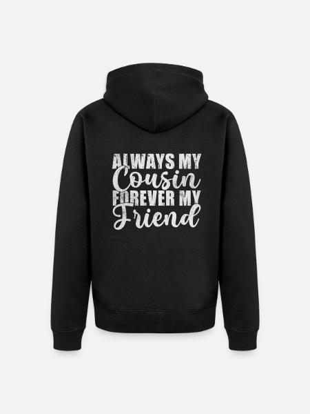 Cousin Gifts - Unisex Premium Organic Zip Hoodie - black