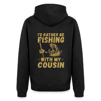 Cousin Gifts - Unisex Premium Organic Zip Hoodie - black - Back - Nico (187cm)