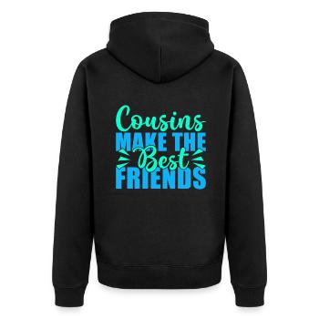 Cousin Gifts - Unisex Premium Organic Zip Hoodie - black - Back - Nico (187cm)