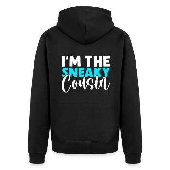 Cousin Gifts - Unisex Premium Organic Zip Hoodie - black - Back - Nico (187cm)