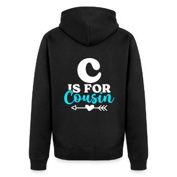 Cadeaux Cousin - Veste à capuche bio Premium Unisexe - noir - Dos - Nico (187cm)