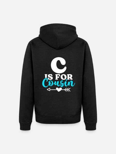 Cousin Gifts - Unisex Premium Organic Zip Hoodie - black