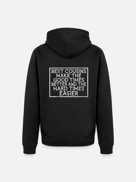 Cousin Gifts - Unisex Premium Organic Zip Hoodie - black