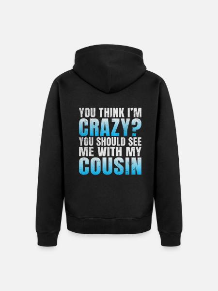 Cousin Gifts - Unisex Premium Organic Zip Hoodie - black
