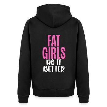 Cadeaux de graisse drôles - Veste à capuche bio Premium Unisexe - noir - Dos - Nico (187cm)