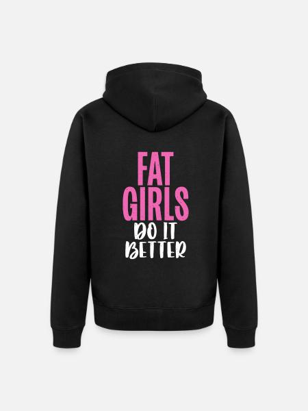Funny Fat Gifts - Unisex Premium Organic Zip Hoodie - black