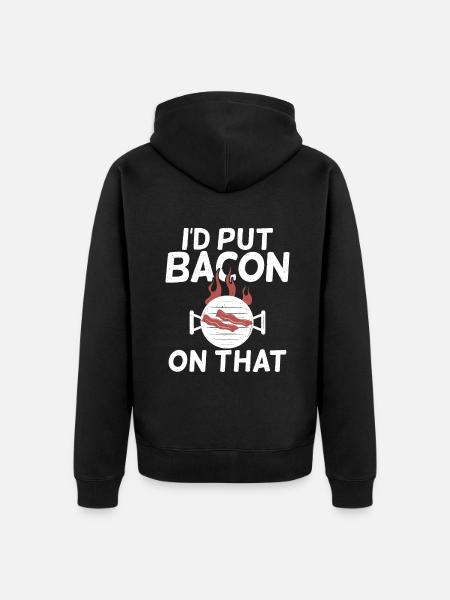 Funny Bacon Gifts - Unisex Premium Organic Zip Hoodie - black