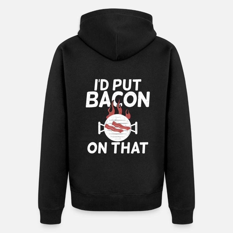 Cadeaux de bacon drôles - Veste à capuche bio Premium Unisexe - noir