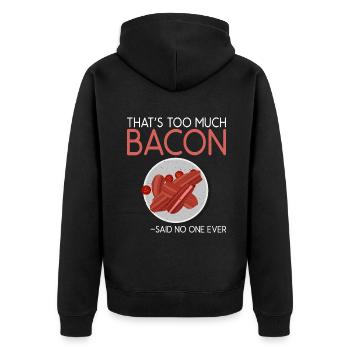 Funny Bacon Gifts - Unisex Premium Organic Zip Hoodie - black - Back - Nico (187cm)
