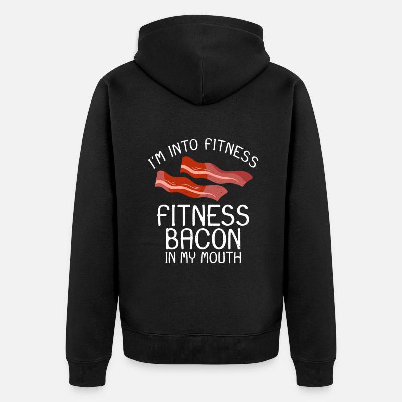 Cadeaux de bacon drôles - Veste à capuche bio Premium Unisexe - noir