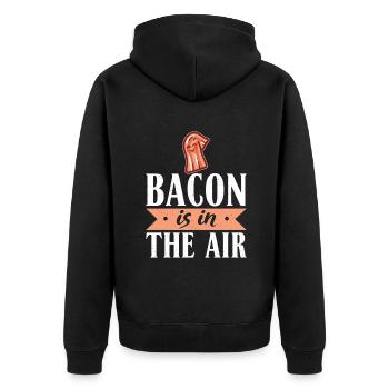 Funny Bacon Gifts - Unisex Premium Organic Zip Hoodie - black - Back - Nico (187cm)