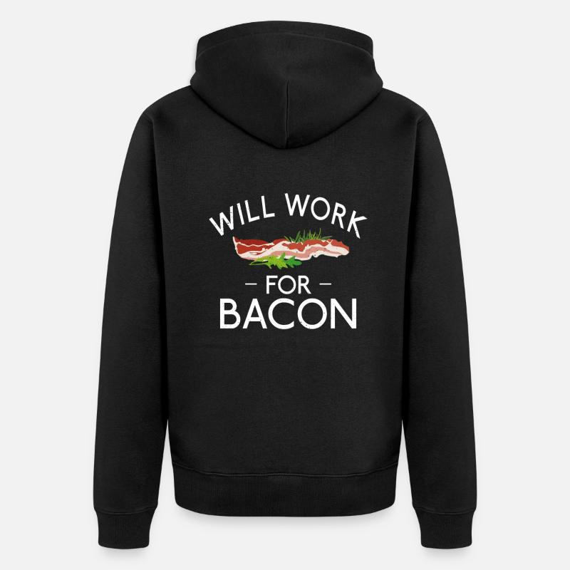 Cadeaux de bacon drôles - Veste à capuche bio Premium Unisexe - noir