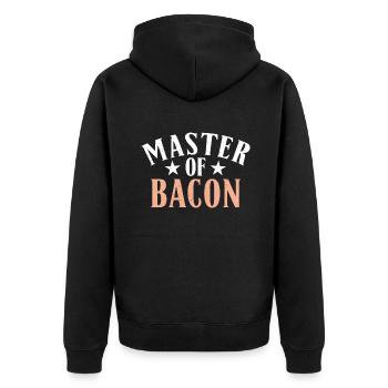 Funny Bacon Gifts - Unisex Premium Organic Zip Hoodie - black - Back - Nico (187cm)