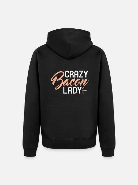 Funny Bacon Gifts - Unisex Premium Organic Zip Hoodie - black