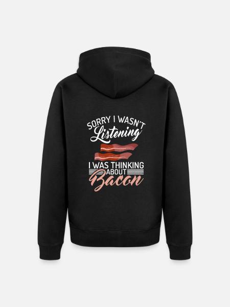 Funny Bacon Gifts - Unisex Premium Organic Zip Hoodie - black