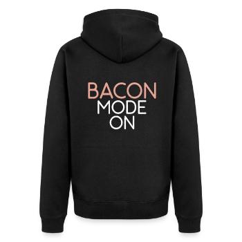 Funny Bacon Gifts - Unisex Premium Organic Zip Hoodie - black - Back - Nico (187cm)