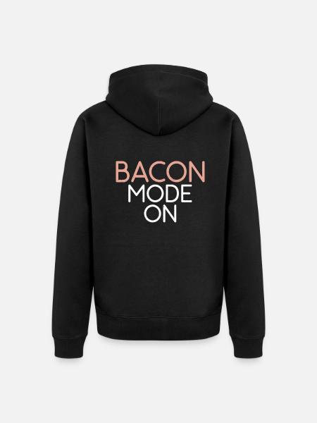 Funny Bacon Gifts - Unisex Premium Organic Zip Hoodie - black