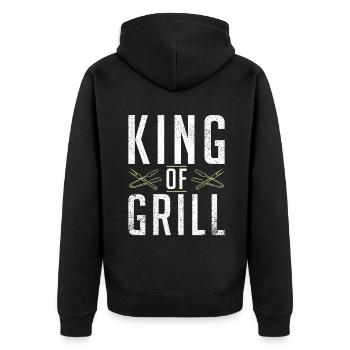 Grill Barbecue Grilling - Unisex Premium Bio Zip Hoodie - Schwarz - Hinten - Nico (187cm)