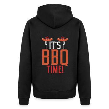 Grill Barbecue Grilling - Unisex Premium Bio Zip Hoodie - Schwarz - Hinten - Nico (187cm)