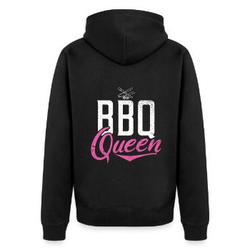Grill Barbecue Grilling - Unisex Premium Bio Zip Hoodie - Schwarz - Hinten - Nico (187cm)