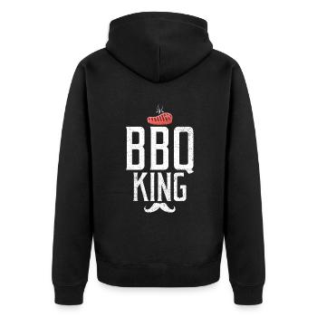 Grill Barbecue Grilling - Unisex Premium Bio Zip Hoodie - Schwarz - Hinten - Nico (187cm)